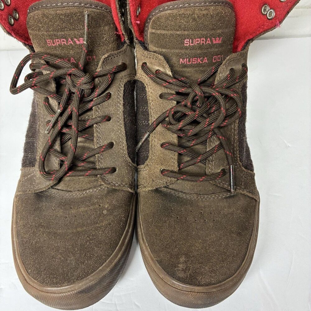 SUPRA Skytop Muska 001 Shoes Mens Size 7 Brown Suede High Top Skate Sneakers - Picture 4 of 16
